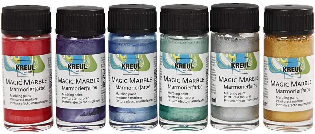 Marmorierfarben-Set 6er Metallicfarben