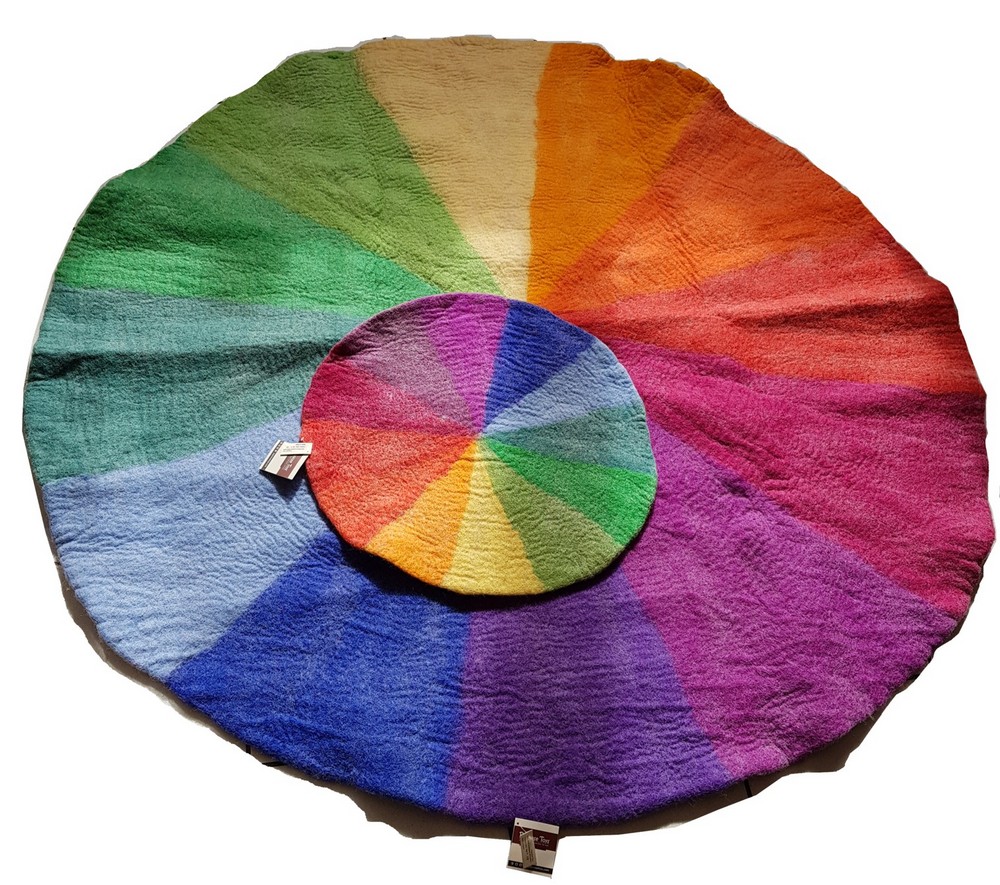 Filz-Farbkreis, Regenbogen, Filzteppich XXL 150cm