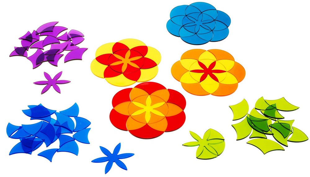 Acrylformen Mandala-Blumen klein  133 Teile  (600-94)