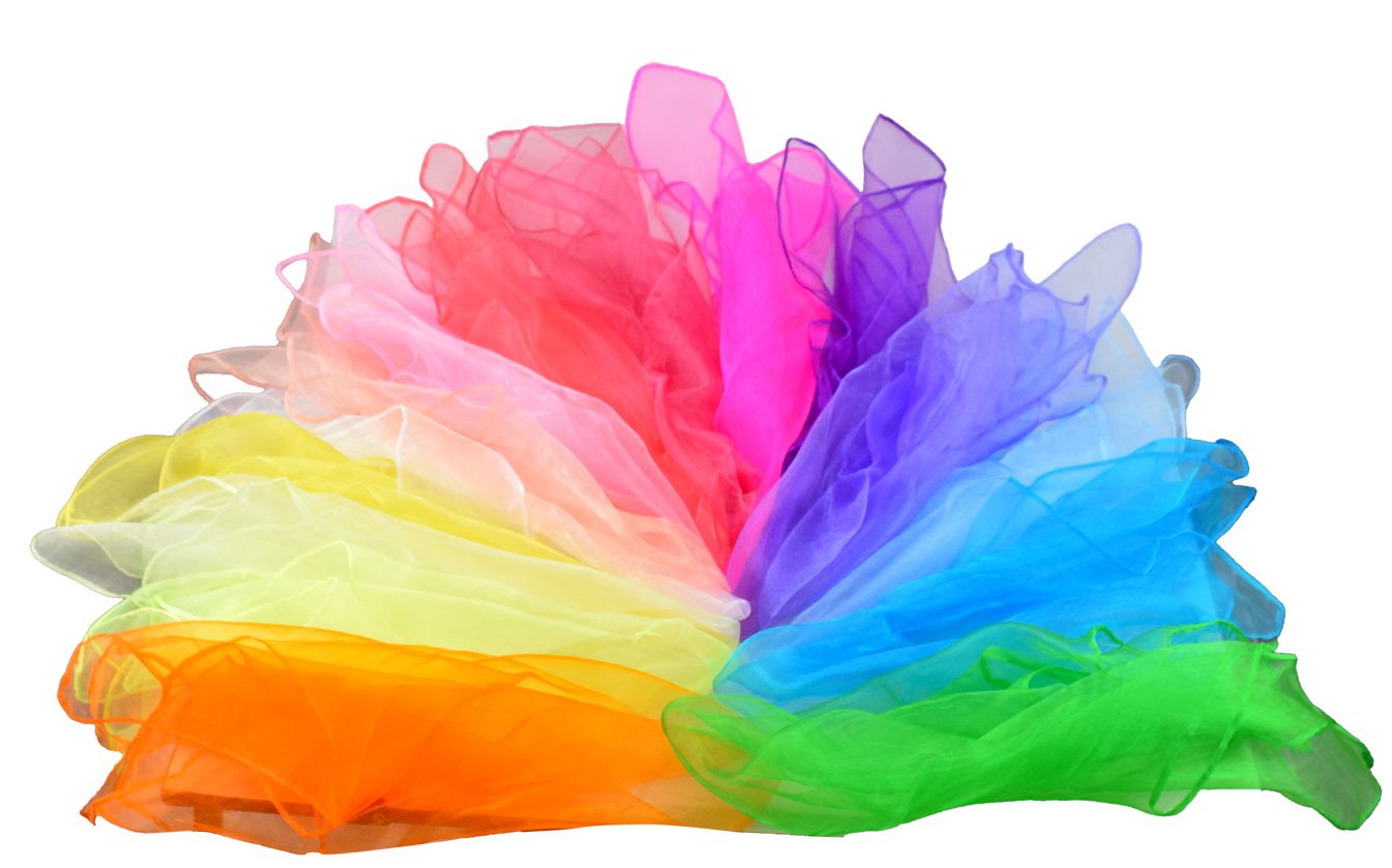 Rhythmikt�cher, Chiffont�cher REGENBOGEN 15 St�ck